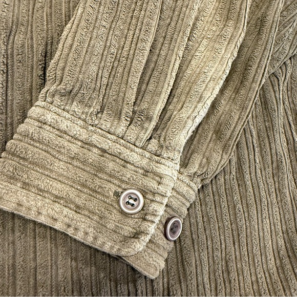 JAB VTG 90s Wide-Wale Zip-up Corduroy Shacket Olive Color Size L 100% Cotton - Picture 5 of 16